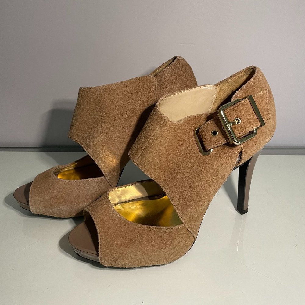 Nine West Women's Tan Leather Sandal Heels Size 9